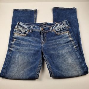 Silver Suki Mid Slim Boot Embellished Jeans 33x33